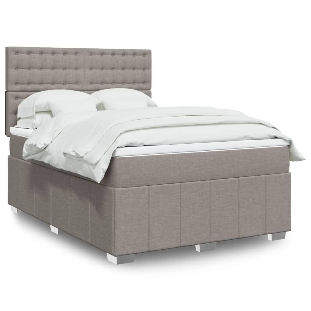 Giroletto a Molle con Materasso Tortora 140x200 cm in Tessuto | homemem39