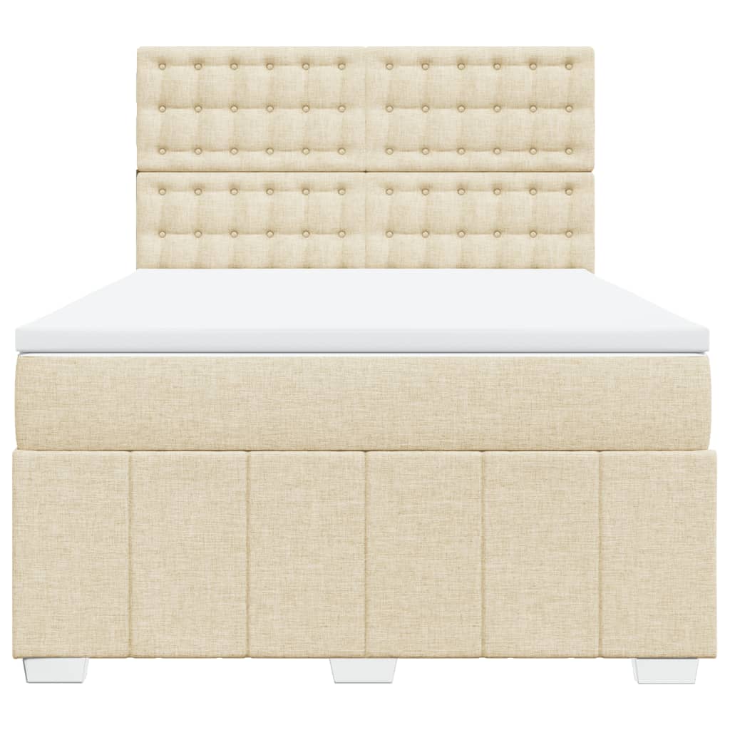 Giroletto a Molle con Materasso Crema 140x200 cm in Tessuto | homemem39