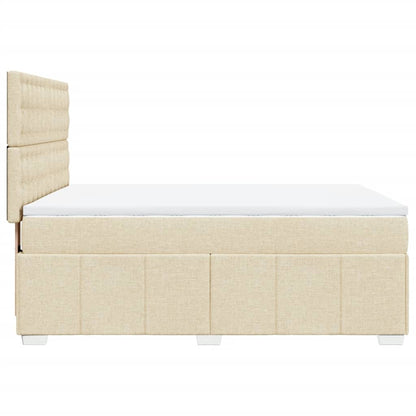 Giroletto a Molle con Materasso Crema 140x200 cm in Tessuto | homemem39