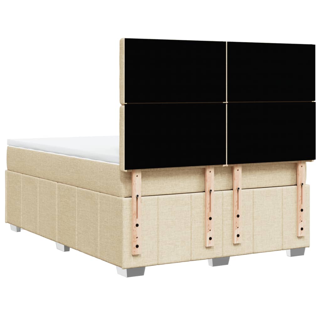 Giroletto a Molle con Materasso Crema 140x200 cm in Tessuto | homemem39