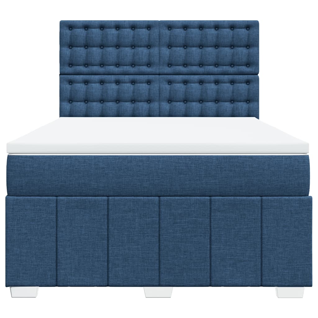Giroletto a Molle con Materasso Blu 140x200 cm in Tessuto