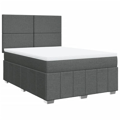 Giroletto a Molle con Materasso Grigio Scuro 160x200 cm Tessuto