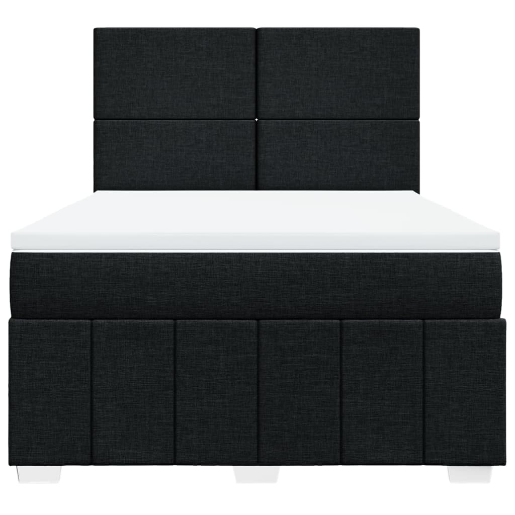 Giroletto a Molle con Materasso Nero 160x200 cm in Tessuto | homemem39