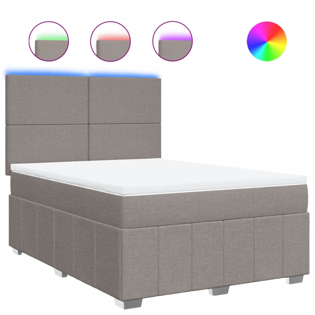 Giroletto a Molle con Materasso Tortora 160x200 cm in Tessuto - homemem39