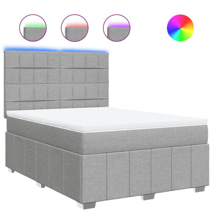 Giroletto a Molle con Materasso Grigio Chiaro 160x200cm Tessuto - homemem39