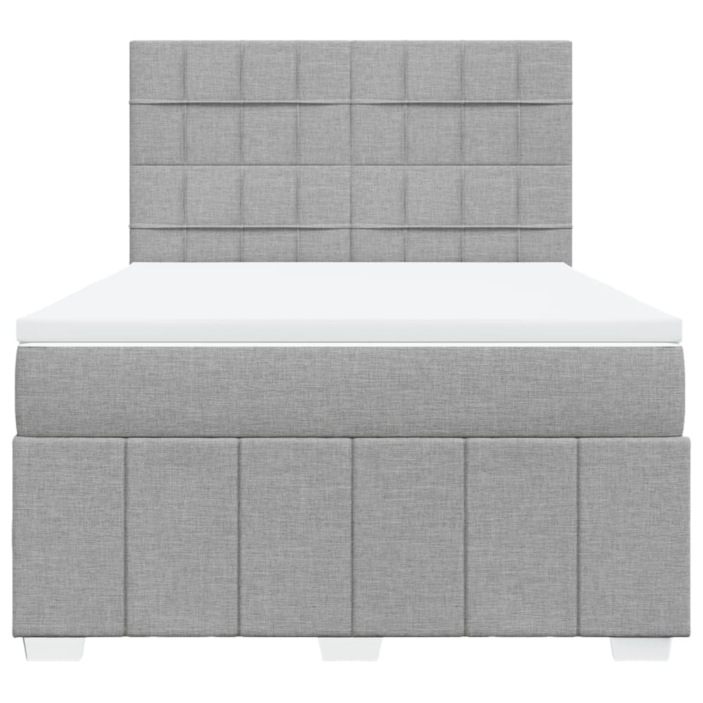 Giroletto a Molle con Materasso Grigio Chiaro 160x200cm Tessuto