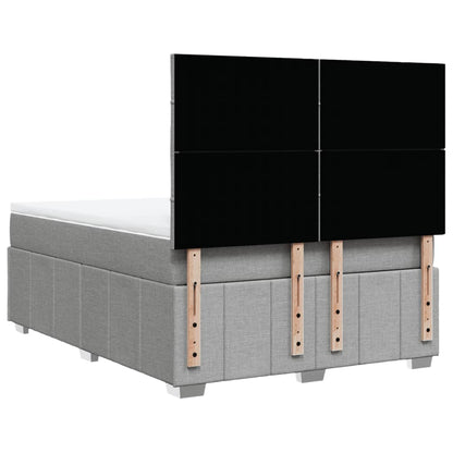 Giroletto a Molle con Materasso Grigio Chiaro 160x200cm Tessuto