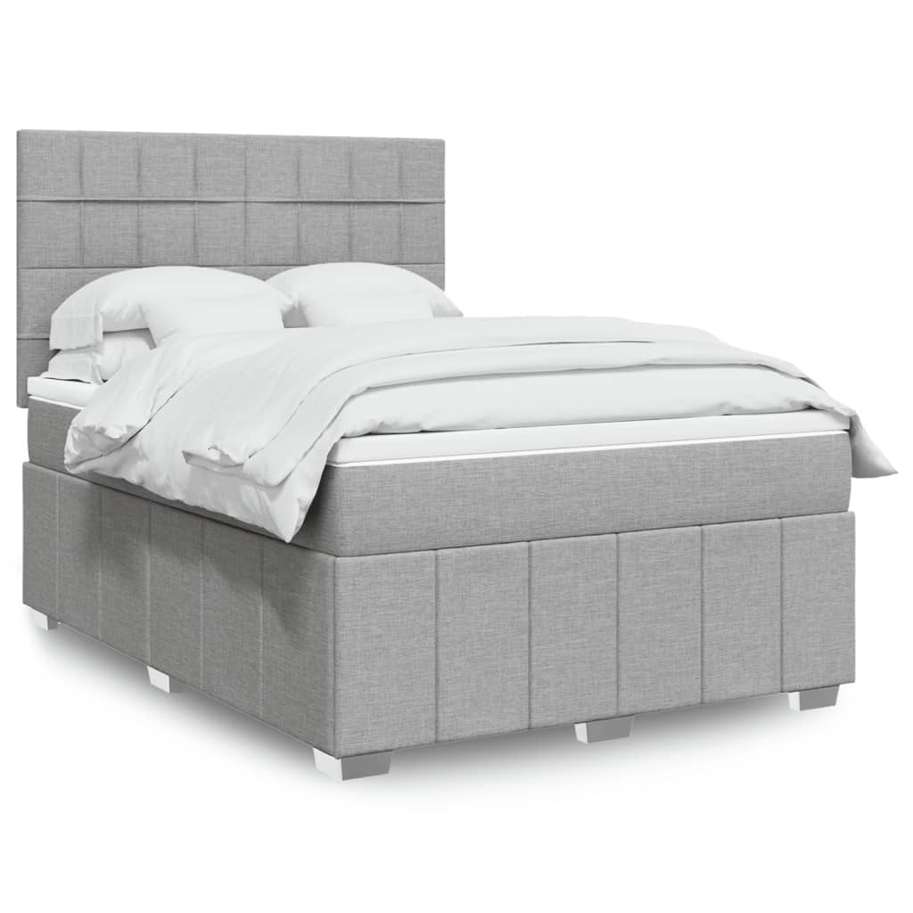 Giroletto a Molle con Materasso Grigio Chiaro 160x200cm Tessuto