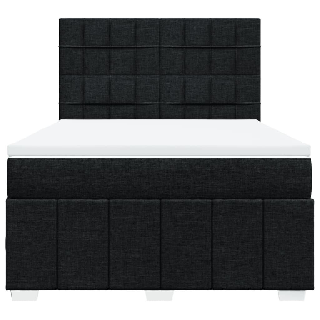 Giroletto a Molle con Materasso Nero 160x200 cm in Tessuto | homemem39