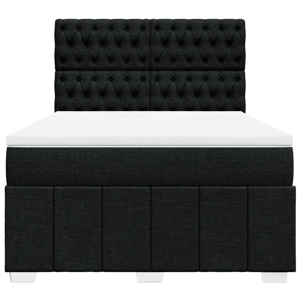Giroletto a Molle con Materasso Nero 160x200 cm in Tessuto | homemem39
