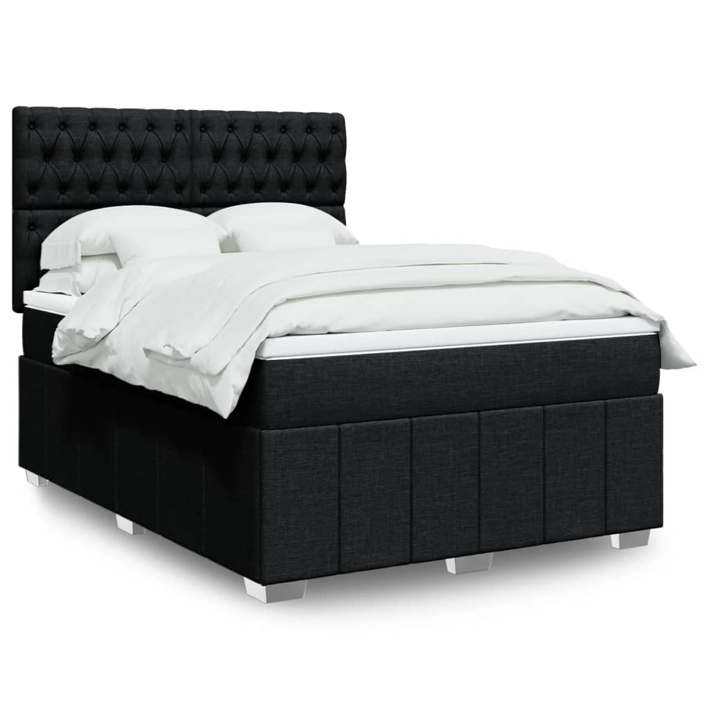 Giroletto a Molle con Materasso Nero 160x200 cm in Tessuto | homemem39