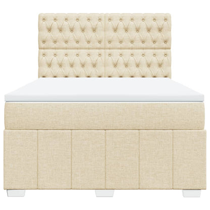 Giroletto a Molle con Materasso Crema 160x200 cm in Tessuto - homemem39