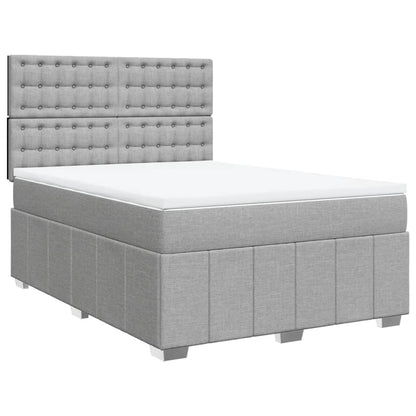 Giroletto a Molle con Materasso Grigio Chiaro 160x200cm Tessuto