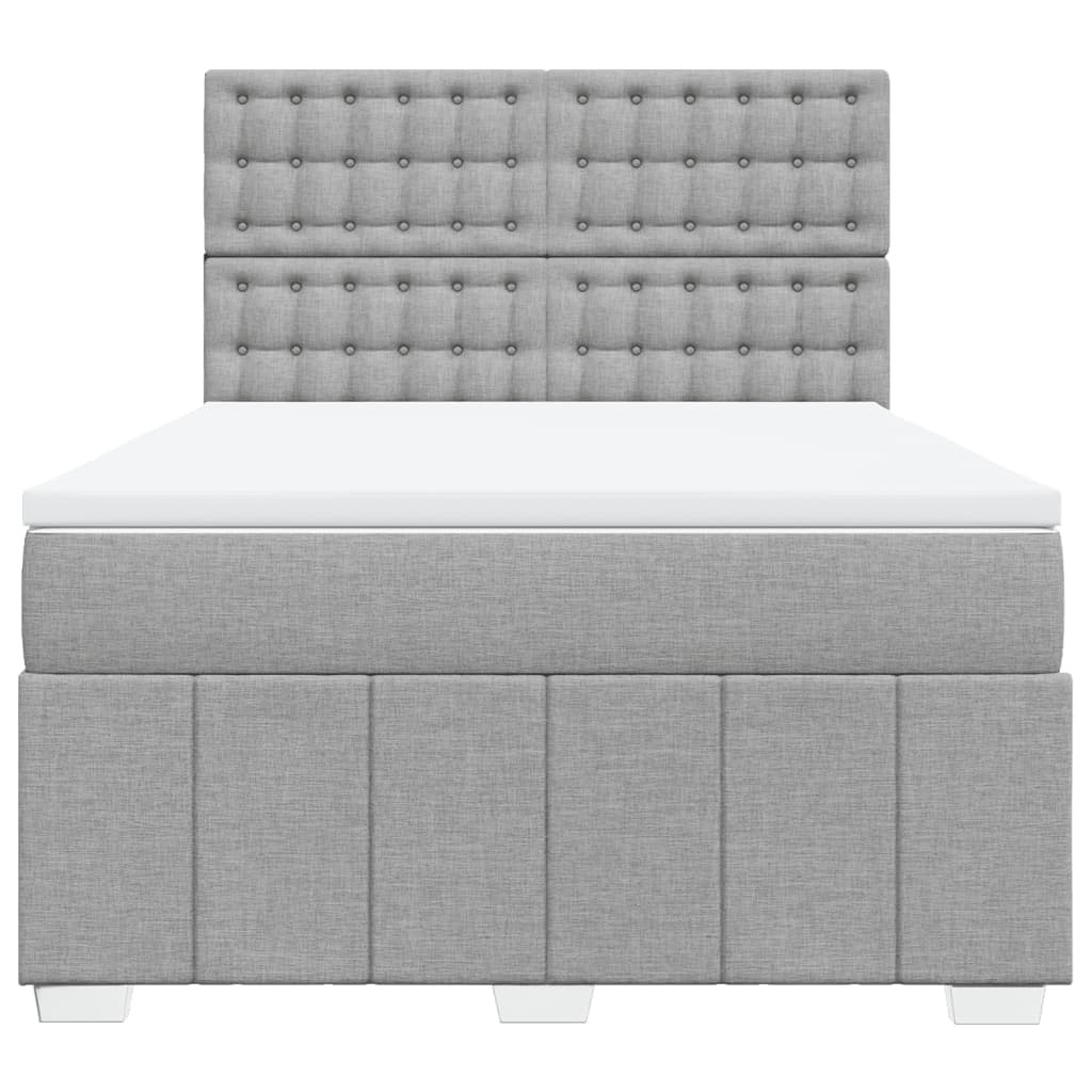 Giroletto a Molle con Materasso Grigio Chiaro 160x200cm Tessuto