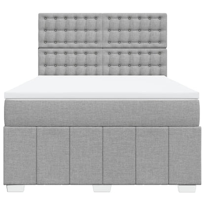 Giroletto a Molle con Materasso Grigio Chiaro 160x200cm Tessuto