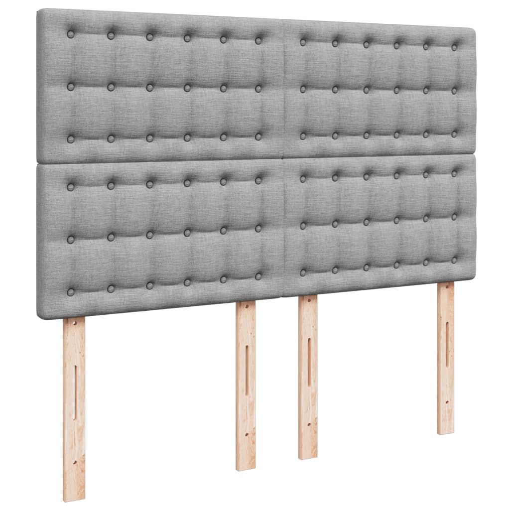 Giroletto a Molle con Materasso Grigio Chiaro 160x200cm Tessuto