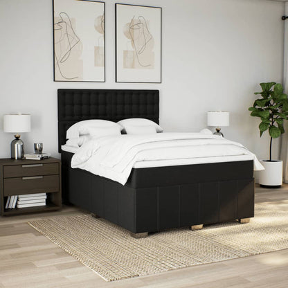 Giroletto a Molle con Materasso Nero 160x200 cm in Tessuto | homemem39