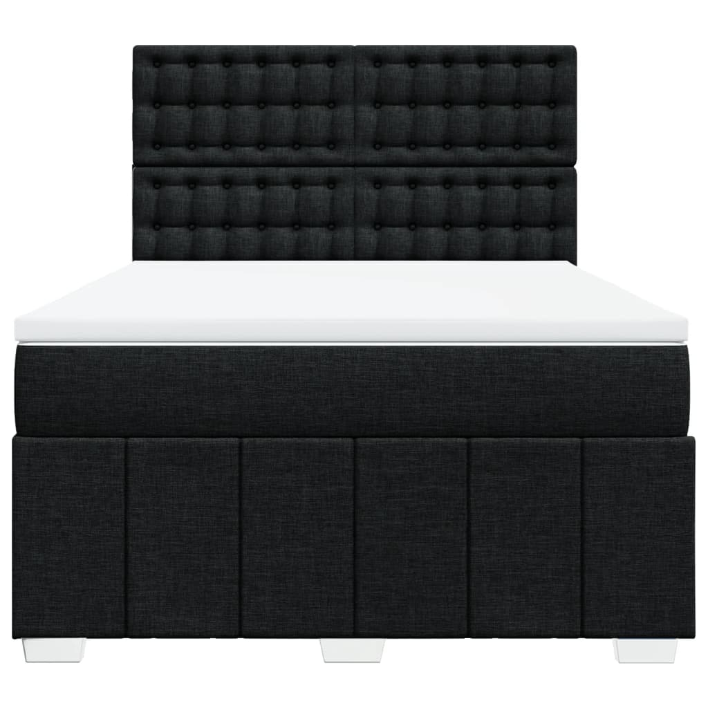 Giroletto a Molle con Materasso Nero 160x200 cm in Tessuto | homemem39