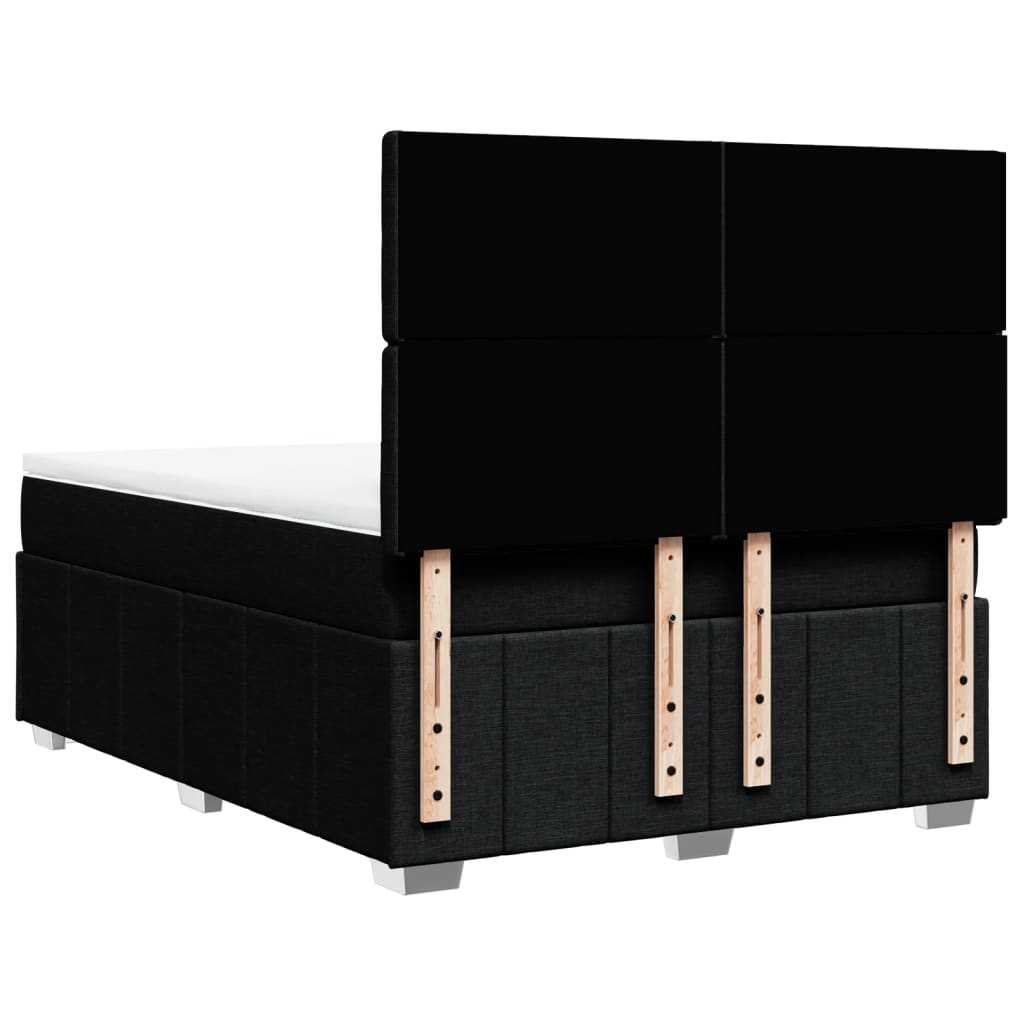 Giroletto a Molle con Materasso Nero 160x200 cm in Tessuto | homemem39