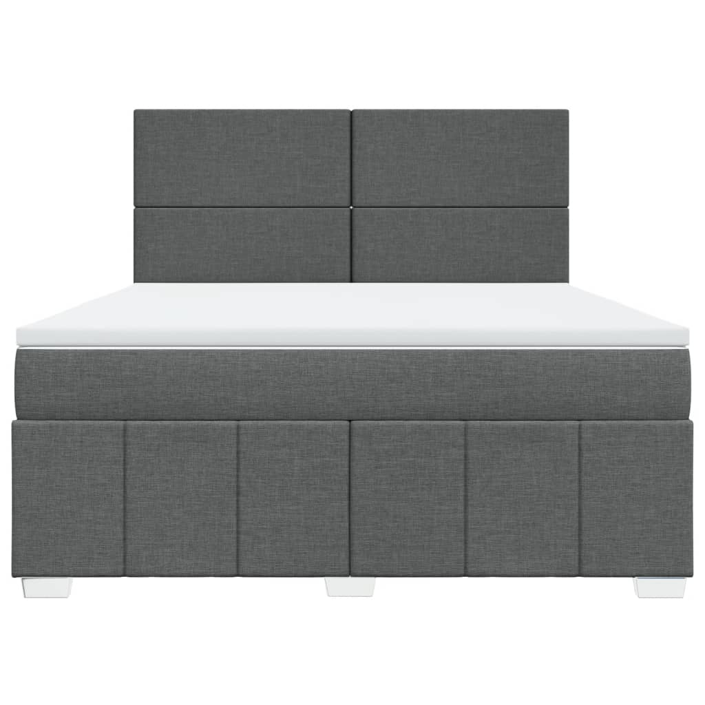 Giroletto a Molle con Materasso Grigio Scuro 180x200 cm Tessuto