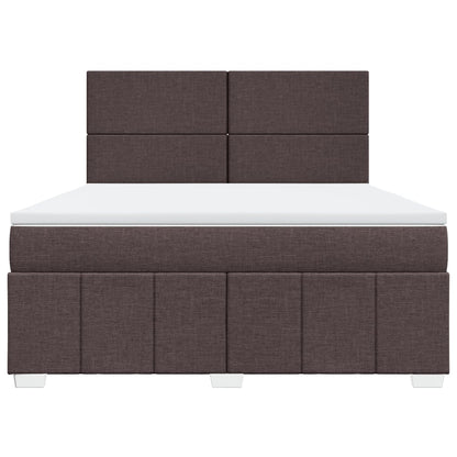 Giroletto a Molle con Materasso Marrone Scuro 180x200cm Tessuto