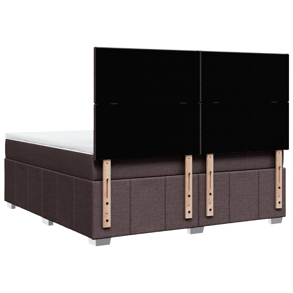 Giroletto a Molle con Materasso Marrone Scuro 180x200cm Tessuto
