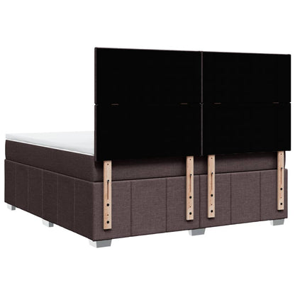 Giroletto a Molle con Materasso Marrone Scuro 180x200cm Tessuto
