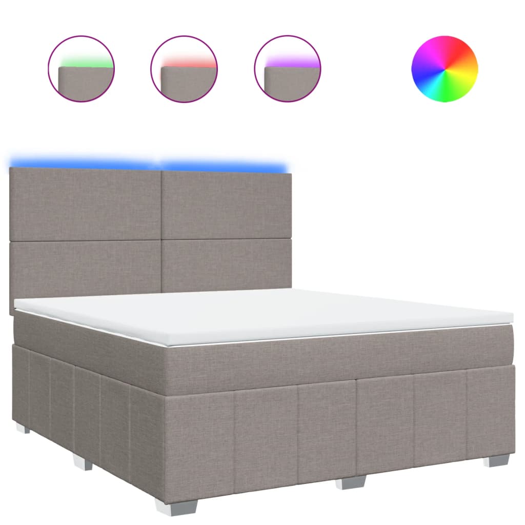 Giroletto a Molle con Materasso Tortora 180x200 cm in Tessuto | homemem39