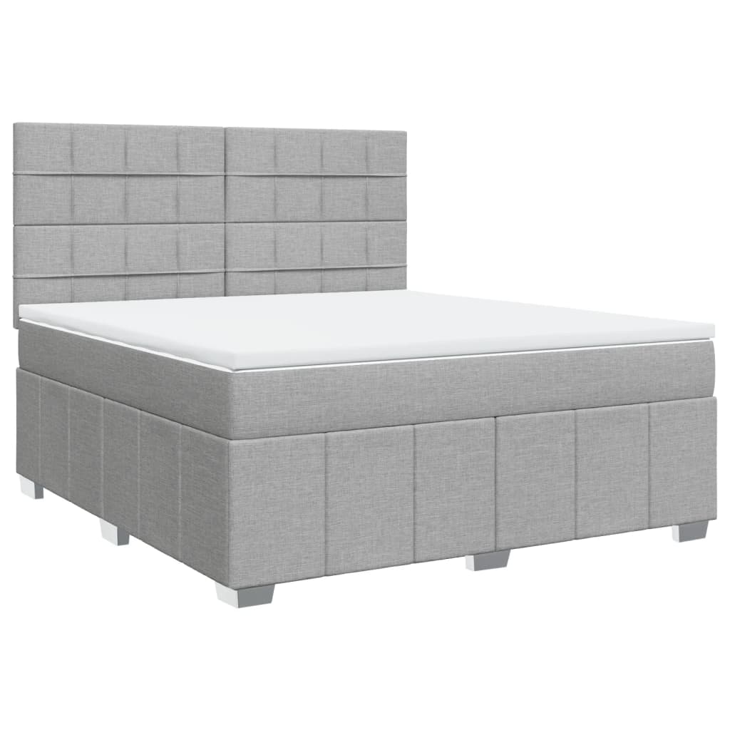 Giroletto a Molle con Materasso Grigio Chiaro180x200 cm Tessuto