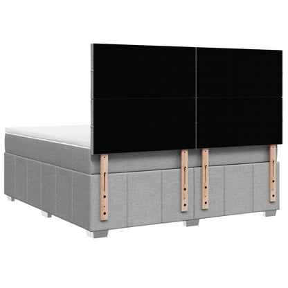 Giroletto a Molle con Materasso Grigio Chiaro180x200 cm Tessuto