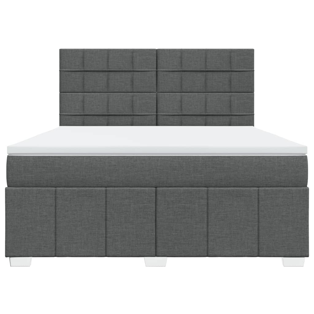 Giroletto a Molle con Materasso Grigio Scuro 180x200 cm Tessuto