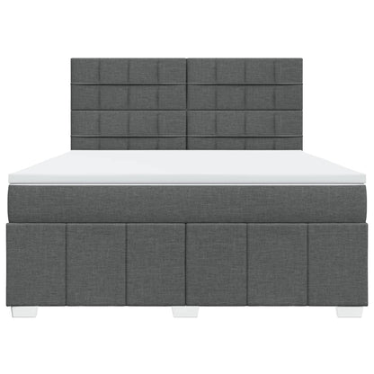 Giroletto a Molle con Materasso Grigio Scuro 180x200 cm Tessuto