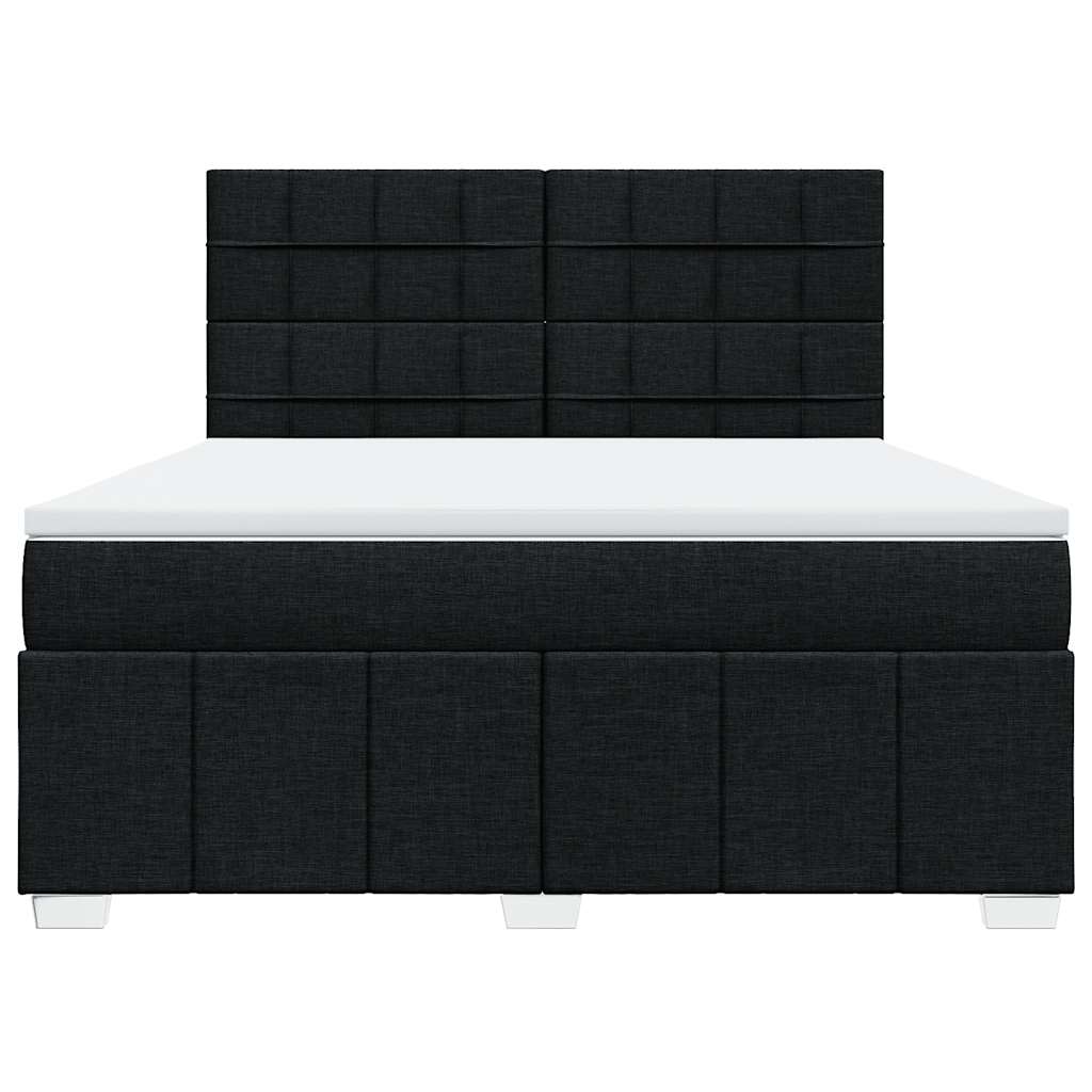 Giroletto a Molle con Materasso Nero 180x200 cm in Tessuto