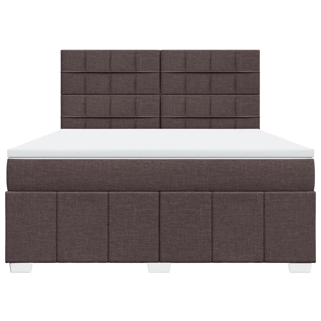 Giroletto a Molle con Materasso Marrone Scuro 180x200cm Tessuto