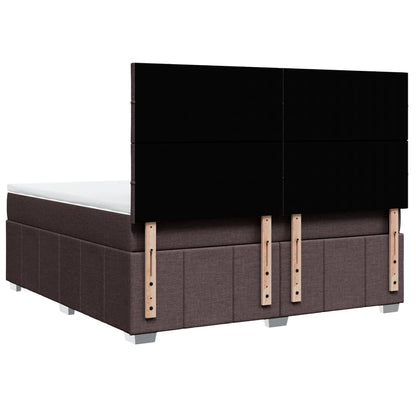 Giroletto a Molle con Materasso Marrone Scuro 180x200cm Tessuto