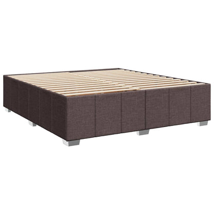 Giroletto a Molle con Materasso Marrone Scuro 180x200cm Tessuto