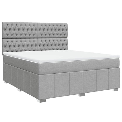 Giroletto a Molle con Materasso Grigio Chiaro180x200 cm Tessuto