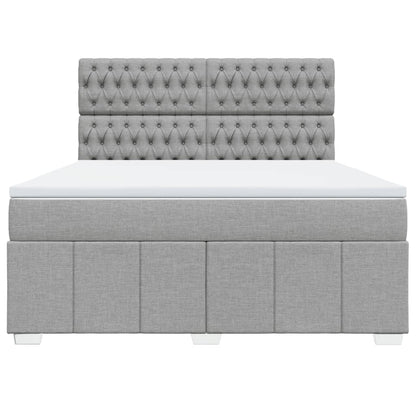 Giroletto a Molle con Materasso Grigio Chiaro180x200 cm Tessuto