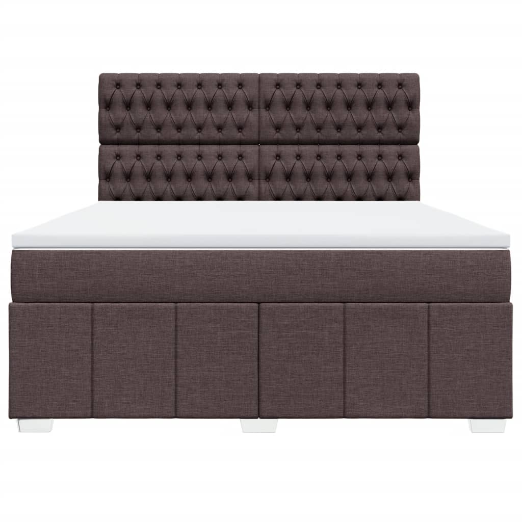Giroletto a Molle con Materasso Marrone Scuro 180x200cm Tessuto