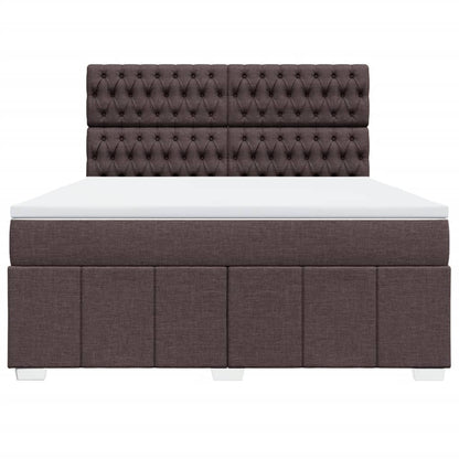 Giroletto a Molle con Materasso Marrone Scuro 180x200cm Tessuto