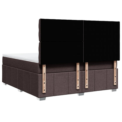 Giroletto a Molle con Materasso Marrone Scuro 180x200cm Tessuto