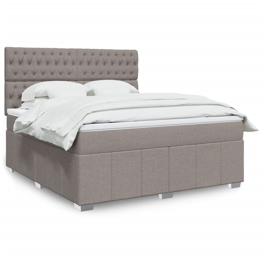 Giroletto a Molle con Materasso Tortora 180x200 cm in Tessuto