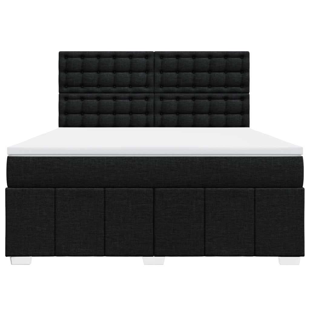 Giroletto a Molle con Materasso Nero 180x200 cm in Tessuto - homemem39