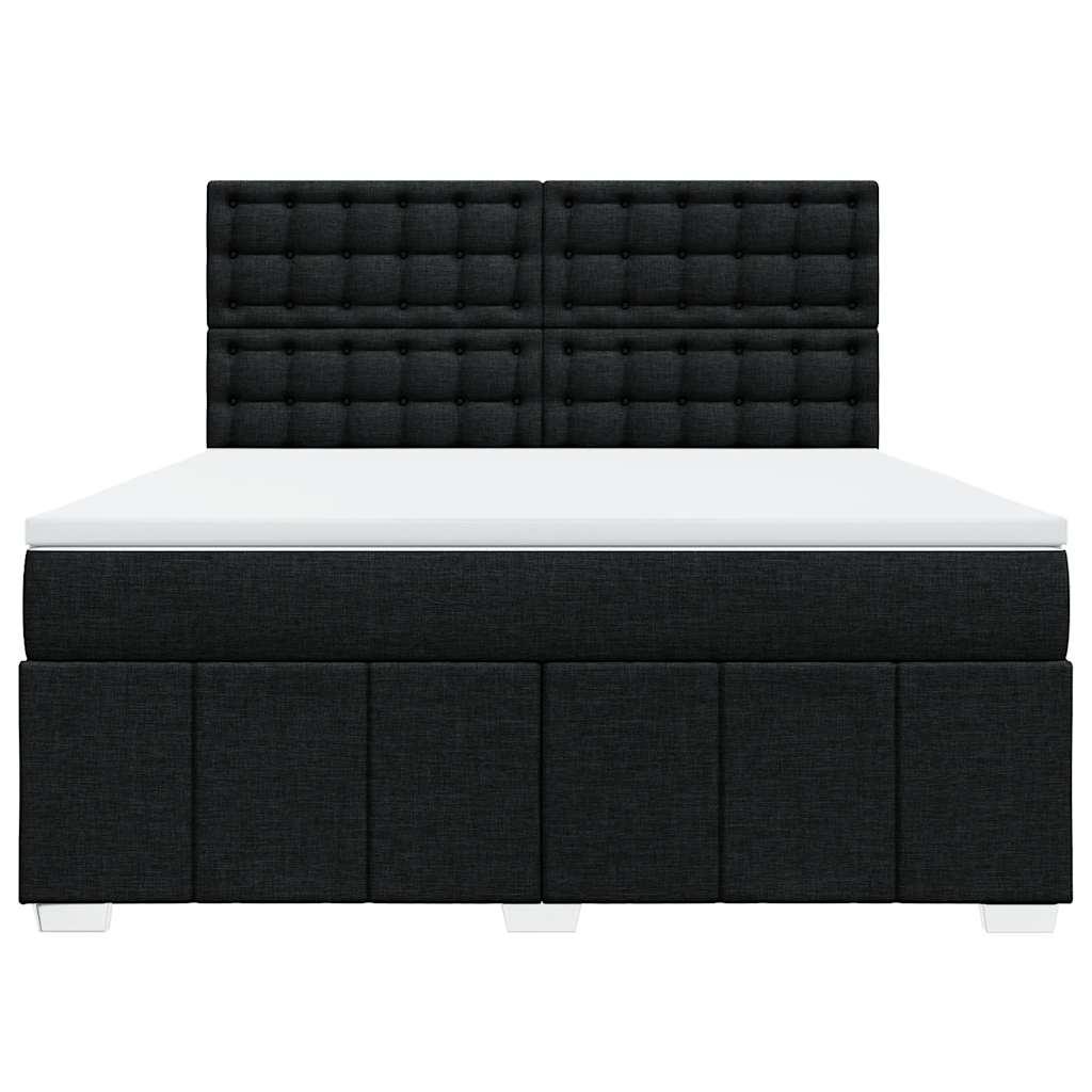 Giroletto a Molle con Materasso Nero 180x200 cm in Tessuto