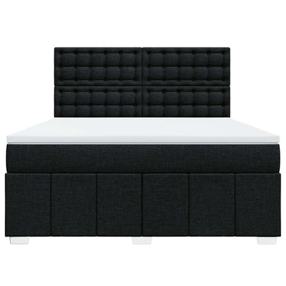Giroletto a Molle con Materasso Nero 180x200 cm in Tessuto