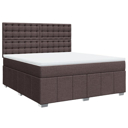 Giroletto a Molle con Materasso Marrone Scuro 180x200cm Tessuto