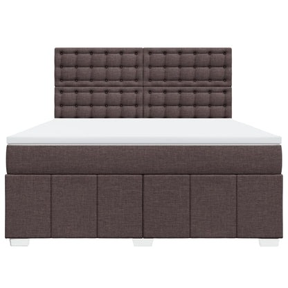 Giroletto a Molle con Materasso Marrone Scuro 180x200cm Tessuto