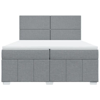 Giroletto a Molle con Materasso Grigio Chiaro 200x200cm Tessuto - homemem39