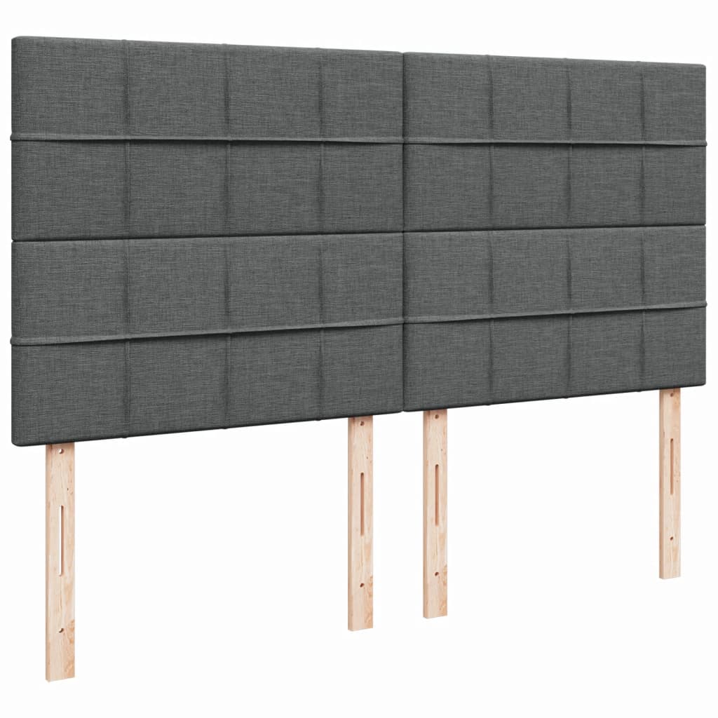 Giroletto a Molle con Materasso Grigio Scuro 200x200 cm Tessuto