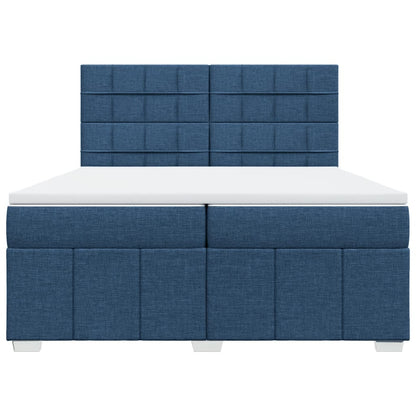 Giroletto a Molle con Materasso Blu 200x200 cm in Tessuto | homemem39
